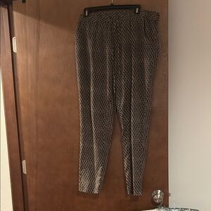 Coldwater Creek Black and Cream Patterned Trousers